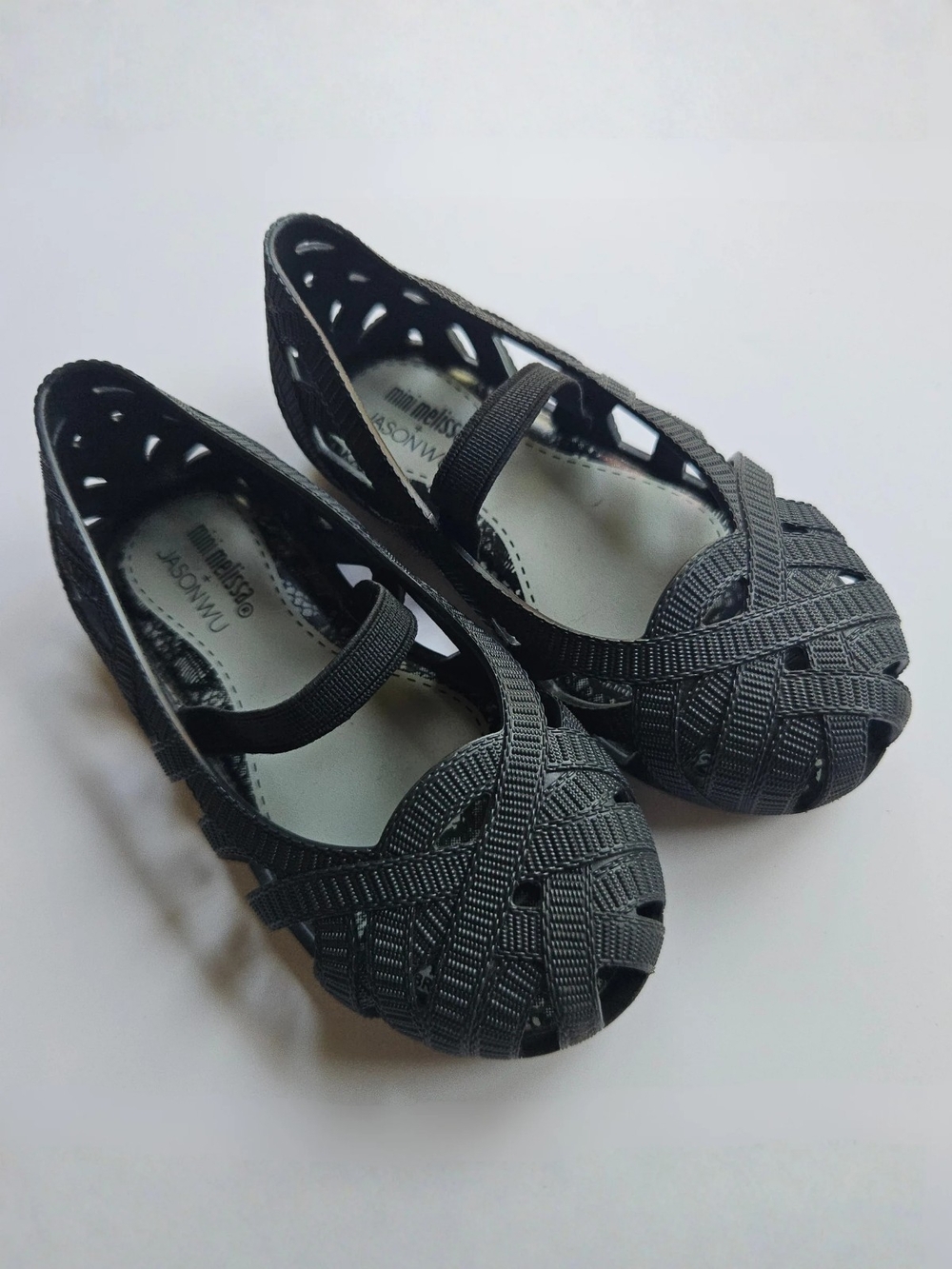 Mini Melissa x Jason Wu Girls Jelly Flats Black Size 8 Toddler EU 24